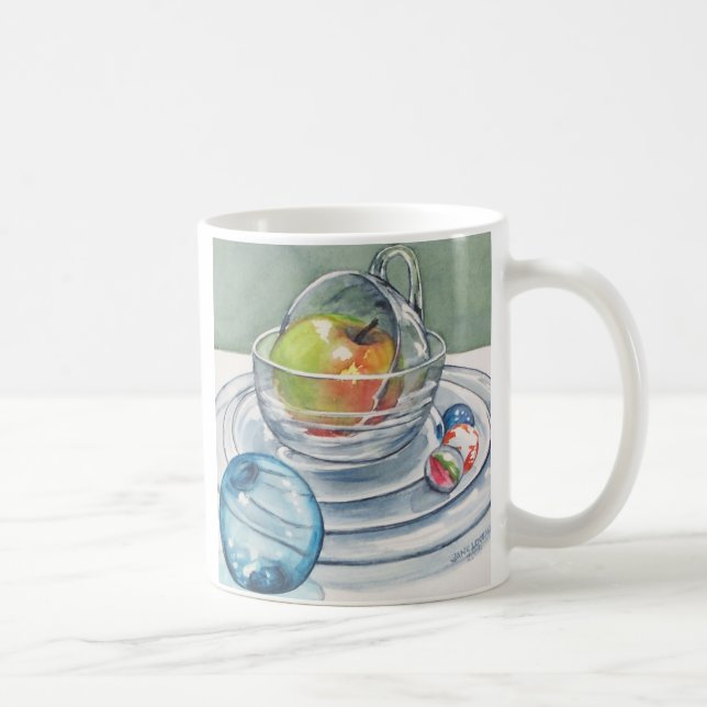 Apple et tasse en verre claire (Droite)