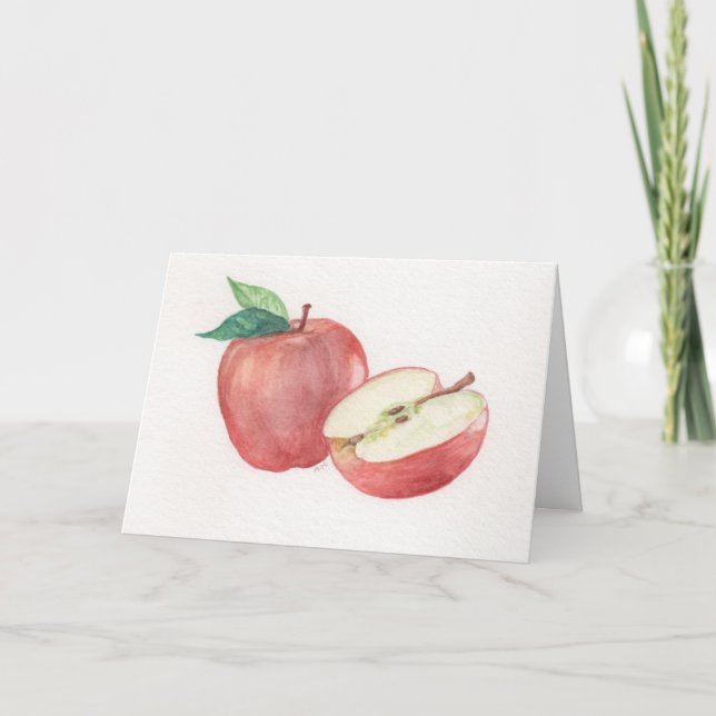 Apple et une carte d'impression demi-aquarelle (Devant)