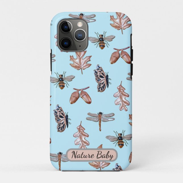 Apple iPhone 11Pro Coque Nature Bébé bleu (Dos)