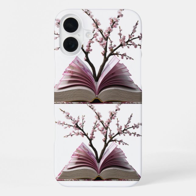 Apple iPhone 16 Plus Coque - Cherry Blossom Book (Verso)