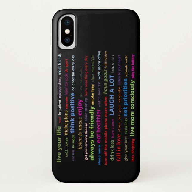 Apple iPhone X Coque Téléphone Résolutions Citatio (Dos)
