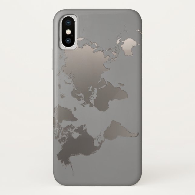Apple iPhone X Coque World Map Voyage d'affaires g (Dos)