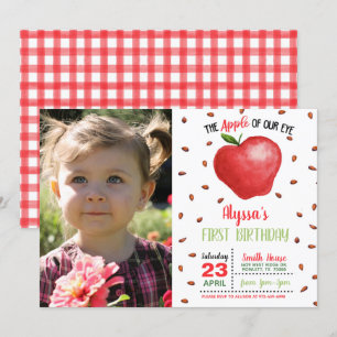 Apple of Our Eye Birthday Invitation avec photo