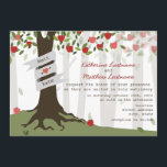 Apple Orchard Automne Faire-part de mariage Automn<br><div class="desc">Une invitation mariage de automne illustrant un verger de pommiers aux pommes rouges. Le coffre emballé avec une bannière peut être customisé avec les noms de mariée et mariée. L'expression est de marié et marié.</div>