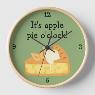 Apple Pie O'Clock fun food graphic Grosse horloge