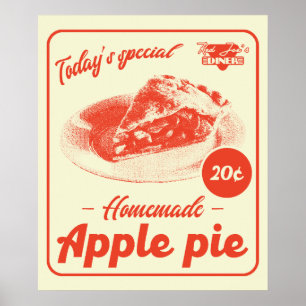 Apple Pie Retro Aesthetic Diner Promo Poster