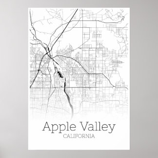 Apple Valley Map - California - City Map Poster