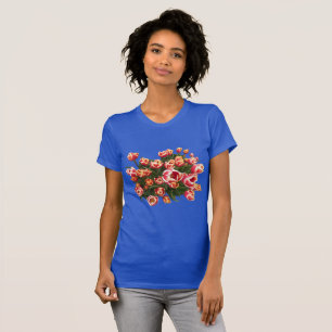 Application Tulipes rouges et blanches. T-shirt fe