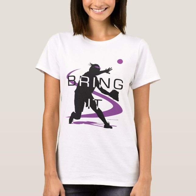 Apportez-lui le T-shirt pourpre du base-ball (Devant)