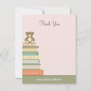 Apportez Un Baby shower De Livre Merci Cartes (Ros