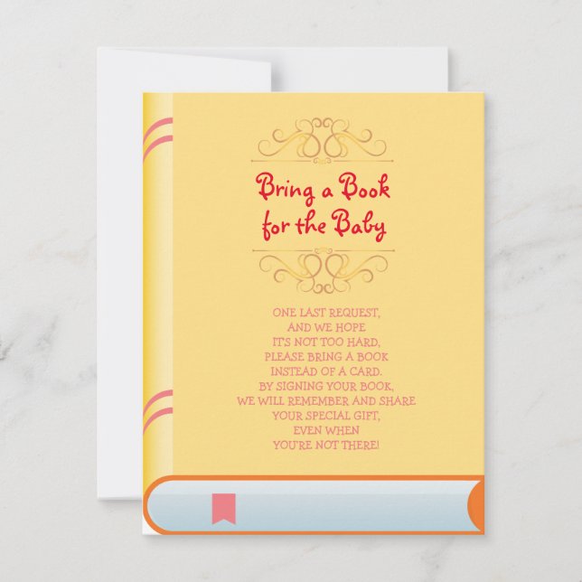 APPORTEZ UN LIVRE Carte Baby shower de couverture  (Devant)
