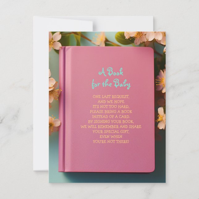 APPORTEZ UN LIVRE Pink Mint Green Aqua carte Baby  (Devant)
