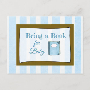 Apportez un livre pour la carte de baby shower de