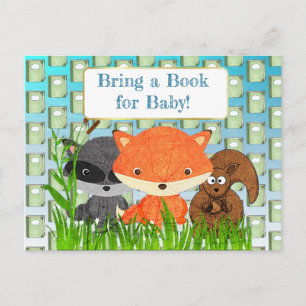 Apportez un livre pour la carte de baby shower de