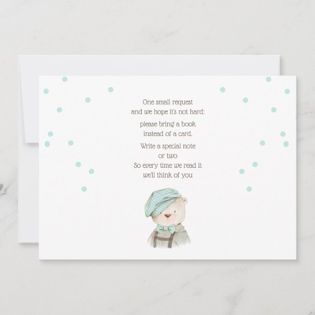 Apportez une carte de Baby shower de livre (Devant)