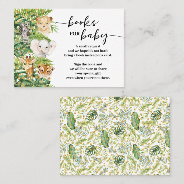 Apportez une carte de Baby shower Safari Animaux l (Devant / Derrière)