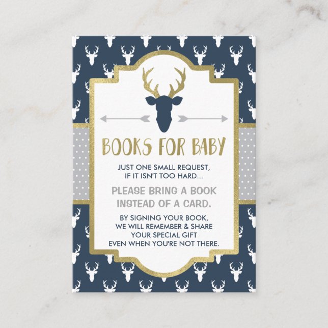 Apportez Une Carte De Livre, Cerf De Bois, Baby sh (Devant)
