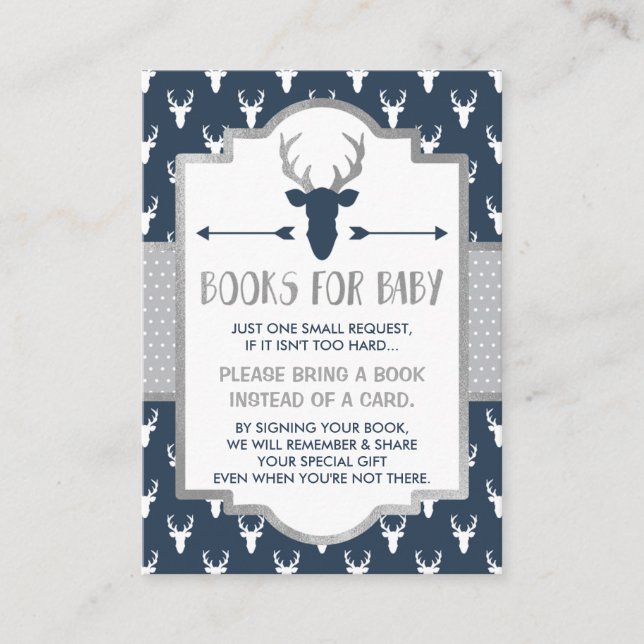 Apportez Une Carte De Livre, Cerf De Bois, Baby sh (Devant)