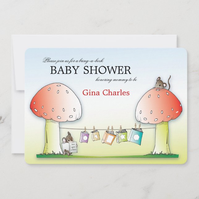 Apportez une invitation de baby shower de livre (Devant)