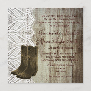 Apportez vos bottes épousant des invitations