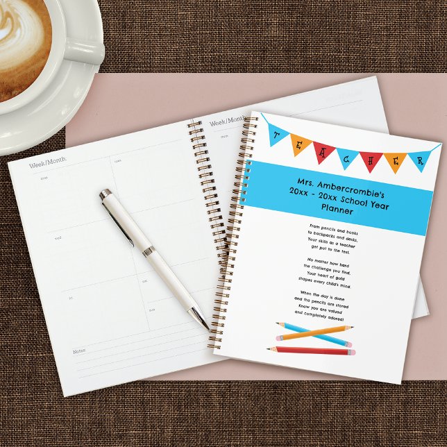 Appréciation de l'enseignant crayons rouge jaune b (Teacher appreciation planner)