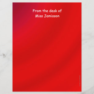 Appréciation de l'enseignant en-tête rouge Papier