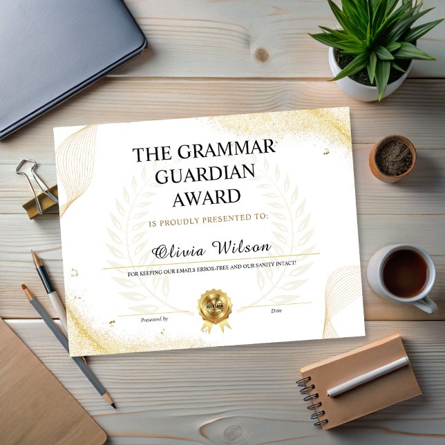 Appréciation des collègues d'employés amusants et  (Editable Funny Employee Colleagues Appreciation Award)