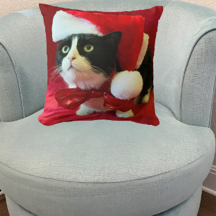Apprend le Coussin de Noël Tuxedo Cat