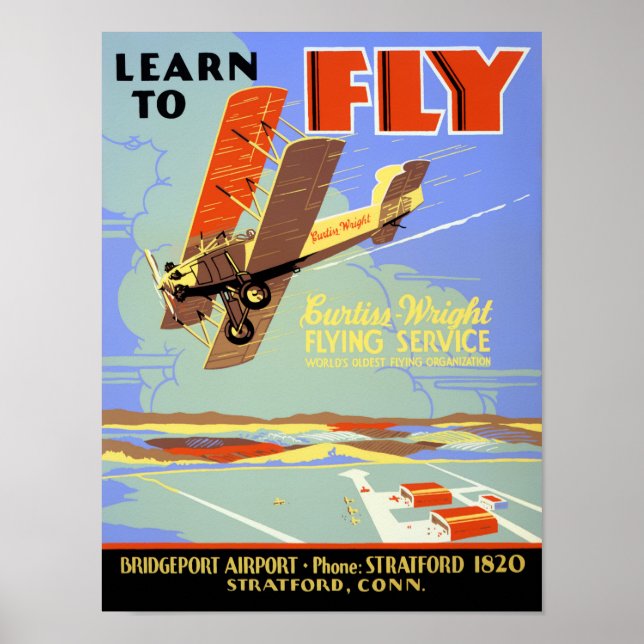 Apprendre à piloter le Poster vintage restauré (Devant)