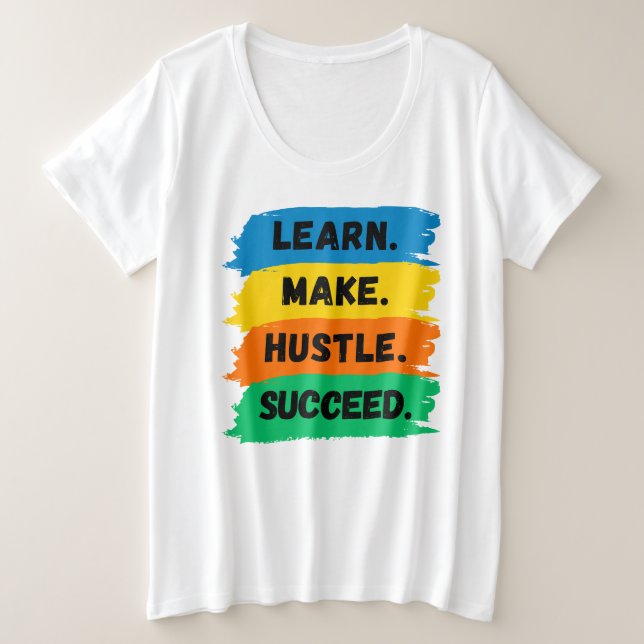 Apprendre, Faire, Travailler, Réussir, slogan moti (Design devant)