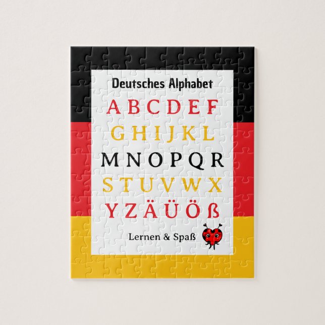 Apprendre l'alphabet allemand & puzzle amusant (Vertical)