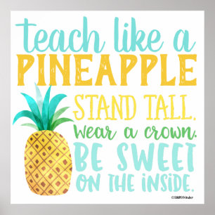 Apprenez comme une affiche d'ananas