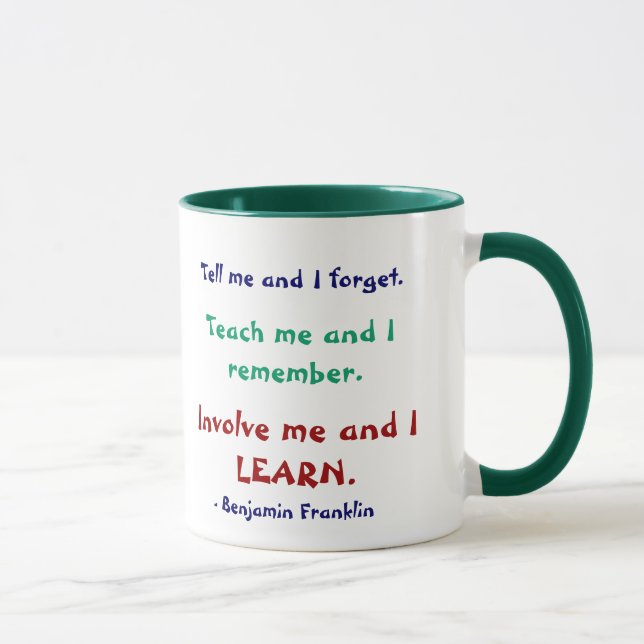 Apprenez-moi Ben Franklin Citer Mug (Droite)