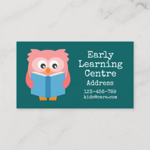 Apprentissage précoce Carte de visite de chouette 