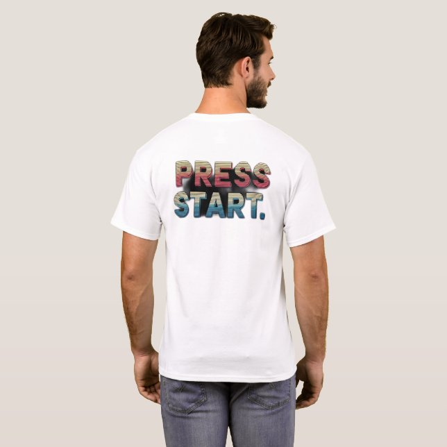 Appuyez sur le T-shirt Démarrer (Dos entier)