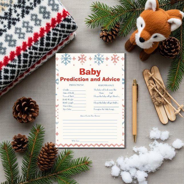 Après Bébé Carte de prédictions et de conseils pou (Après Bébé Baby Predictions & Advice Card)