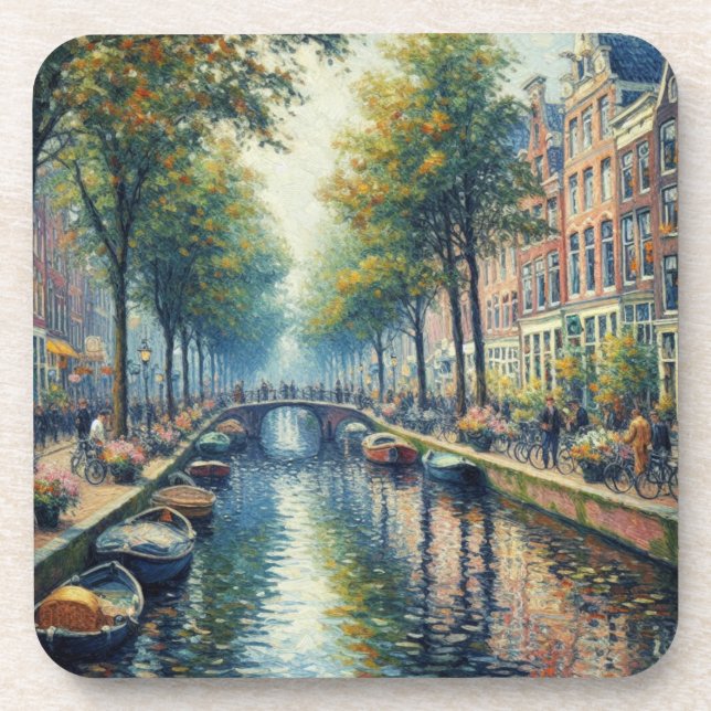 Après-midi d'automne au canal - Dessous de verre (Devant)