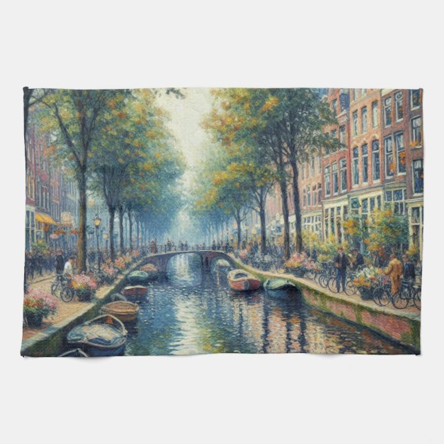 Après-midi d'automne au canal - Torchons de cuisin (Horizontal)