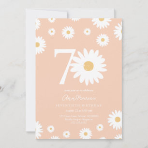 Apricot Daisy 70e anniversaire Invitation
