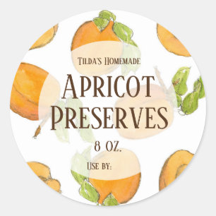 Apricot Préserve Étiquette de bocal à canne fait m