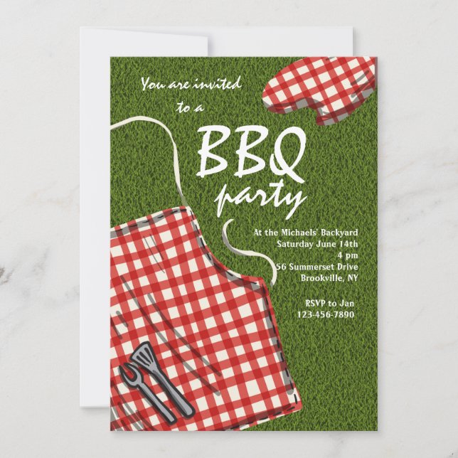 Apron prêt pour une invitation au barbecue (Devant)