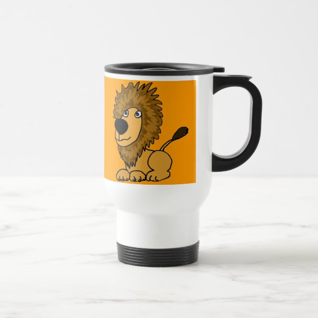 AQ- tasse drôle de bande dessinée de lion (Droite)
