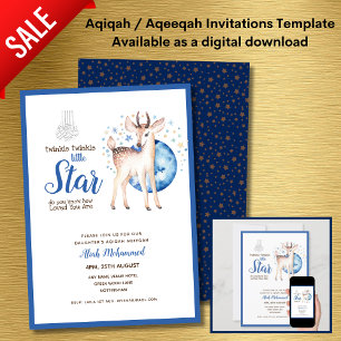 Aqiqah Aqeeqah Invitations Modèle Twinkle Star