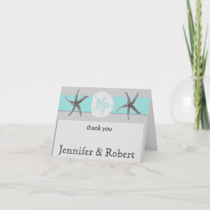 Aqua and Grey Band Starfish Sand Dollar Merci