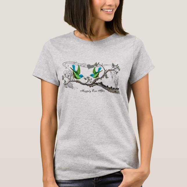 Aqua & Apple Green Happily Ever After  T-shirt de  (Devant)
