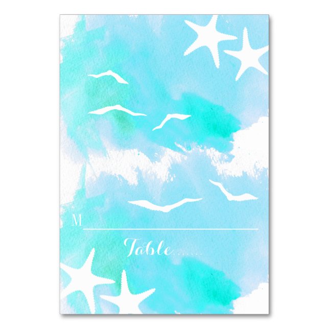 Aqua aquarelle, carte mariage d'étoiles de mer (Par défaut)