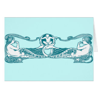 Aqua Art Nouveau Mermaids