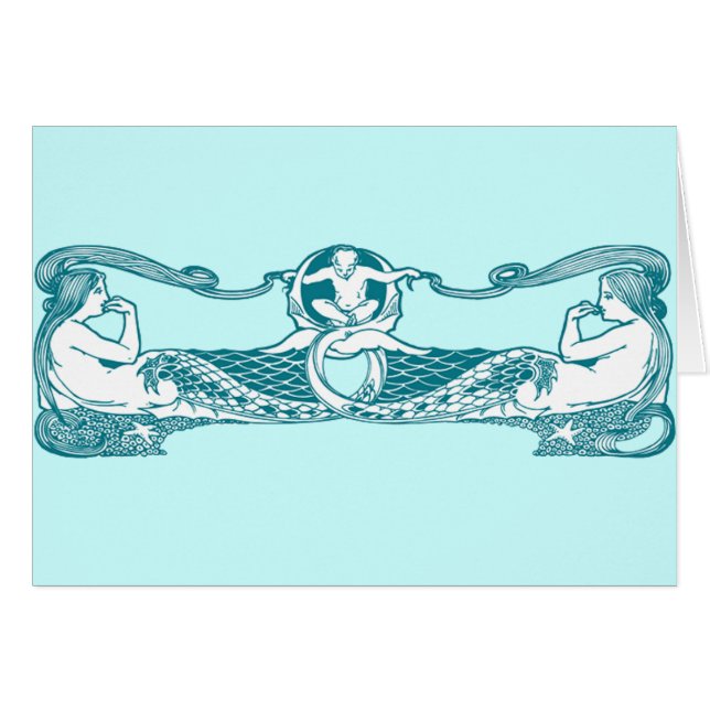 Aqua Art Nouveau Mermaids (Devant horizontal)