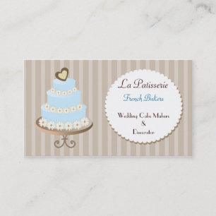 aqua bleu Mariage Cakemakers carte de visite