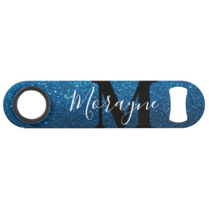 Aqua Blue Faux Parties scintillant Noir Blanc Mono